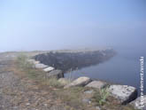 Пейзаж Соловецких островов в тумане